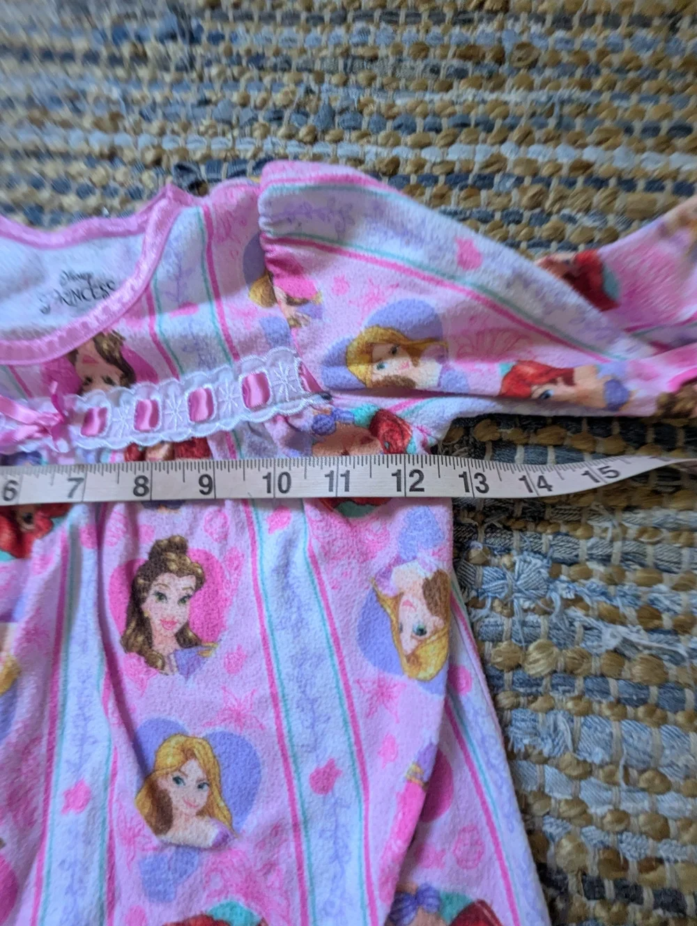 Disney Princess Pink Nightgown Dress 4T Long Sleeve Ruffle Hem Princess Print Sl - Picture 4 of 7